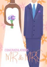 Classic Wedding Card - Mr And Mrs created by Sian Moore Illustration