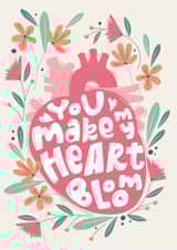 Pretty Valentine's Day Card - Floral Anatomical Heart created by letterfix