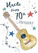 Traditional 70th Birthday Card - For Uncle - Guitar created by Katie Phythian Design