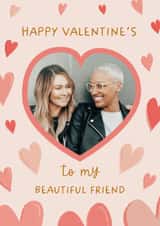 Personalised Valentines Day Photo Card created by The Pattern Press - Classic Valentine's Day Card - Beautiful Friend - Galentine's Day