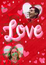Personalised Valentines Day Photo Card created by Alice Griffiths Illustration - Classic Valentine's Day Card - Love - Hearts