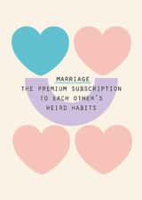 Funny Wedding Card – Subscription To Weird Habits created by Lola Design