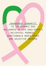 Funny Engagement Card – Loving Each Others Quirks created by Lola Design