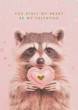 Cute Valentine’s Day Card – Raccoon - You Stole My Heart created by Lola Design