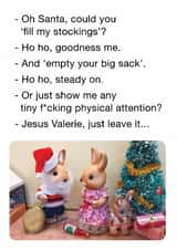 Funny Christmas Card - Rabbits - Couple Argument created by Brainbox Candy