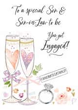 Traditional Engagement Card - For Son & Son-In-Law To Be - Glasses created by Katie Phythian Design