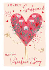 Pretty Valentine's Day Card - For Girlfriend - Love Heart Tree - Flowers & Butterfly created by SABIVO Design by Sabina
