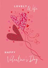 Traditional Valentine's Day Card - For Wife - Floral Love Heart Balloons created by SABIVO Design by Sabina