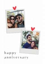 Personalised Anniversary Photo Card created by Spark and Wild - Classic Anniversary Card - Polaroid Photos
