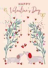 Pretty Valentine's Day Card - Dachshunds - Botanical Arch created by SABIVO Design by Sabina