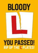 Funny Congratulations Card - Bloody L - Driving Test created by FurzePrints