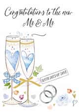 Traditional Wedding Card - Mr & Mr - Glasses created by Katie Phythian Design