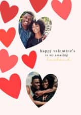 Personalised Valentines Day Photo Card created by Spark and Wild - Classic Valentine's Day Card - Amazing Husband - Hearts