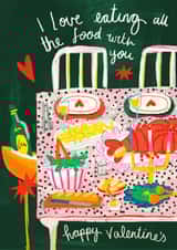 Fun Valentine's Day Card - Eating All the Food created by NICHOLA COWDERY ILLUSTRATIONS 
