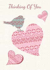 Thinking Of You, Cosy Knitted Hearts created by Julie Williamson Designs