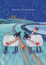 Cute Sheep Christmas Card for Couples created by Joanne Wishart