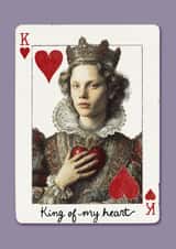 Classic Valentine’s Day Card – King Of My Heart – Playing Card created by Bonne Nouvelle