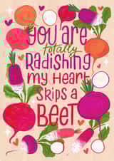 Classic Valentine's Day Card for growers - radishes and beetroot created by Nicola B Studio