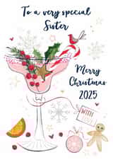Traditional Christmas Card - For Sister - 2025 created by Katie Phythian Design