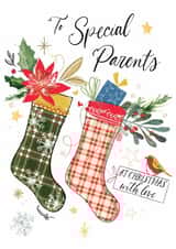 Traditional Christmas Card - For Parents - Stockings created by Katie Phythian Design