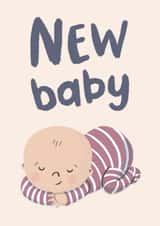 Cute New Baby Card - New Baby - Simple Design created by Lisa Greener