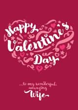 Classic Valentine's Day Card - Amazing Wife created by Fatchair Print