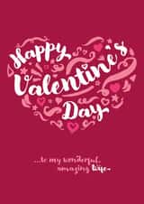 Classic Valentine's Day Card - Amazing Wife created by Fatchair Print