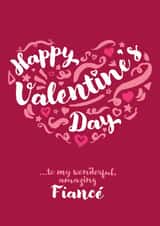 Classic Valentine's Day Card - Amazing Fiancé created by Fatchair Print