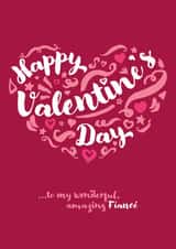 Classic Valentine's Day Card - Amazing Fiancé created by Fatchair Print