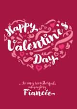 Classic Valentine's Day Card - Amazinf Fiancée created by Fatchair Print