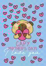 You make me capy cute capybara hugging heart created by Luella York