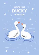 Cute Anniversary Card/Valentine's Day Card - Ducks Swimming Together created by Zove Ahh