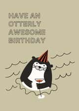 Cute Birthday Card – Otterly Awesome created by Liina Lember