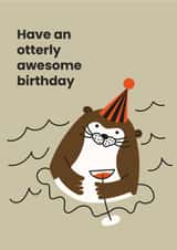 Cute Birthday Card – Otterly Awesome created by Seekprint