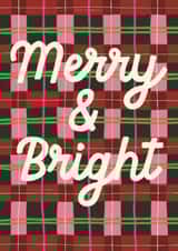 Classic Christmas Card - Merry And Bright - Colourful Check created by Mallory McAfee
