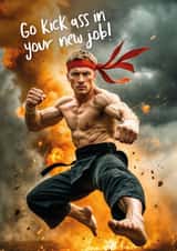 Funny New Job Card – Kick Ass – Karate created by Woody's Design