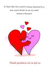 Funny Valentine's Day Card - Love In A Chaotic World created by Swizzoo