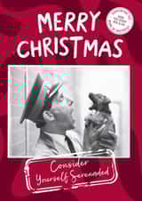 Cute Christmas Card - Serenading Dog - Battersea Heritage History Card created by Cardology