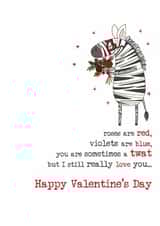 Funny Valentine's Card - Roses are Red - You're a Twat created by Dandelion Stationery