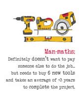 Funny Birthday Card - For Him - Man-maths DIY created by Dandelion Stationery