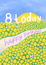 Cute 8th Birthday Card - Butterflies - Flowers created by Macie Dot Doodles