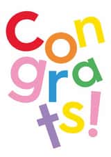 Classic Congratulations Card - Rainbow Typography created by Holly Hall