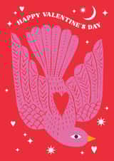 Arty Valentine's Day Card - Love Bird Design - Modern created by Maggie Magoo Designs