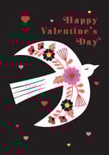 Arty Valentine's Day Card - Dove - Folk Flowers created by Maggie Magoo Designs