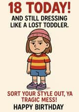 Funny 18th Birthday card created by ZFG Cards