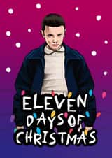 Funny Christmas Card - Stranger Things - Eleven created by All Things Banter