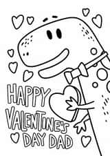 Cute Valentine's Day Card - For Dad - Dinosaur - Colouring Card created by Laurent Collective