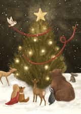 Classic Christmas Card - Woodland Animals - Christmas Tree created by Jo Couch