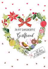 Traditional Christmas Card - For Girlfriend - Wreath created by Katie Phythian Design