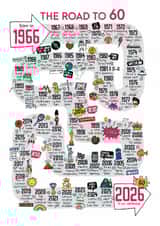Cute 60th Birthday Card - The Road To 60 - 1966 created by Eskimo Kiss Designs